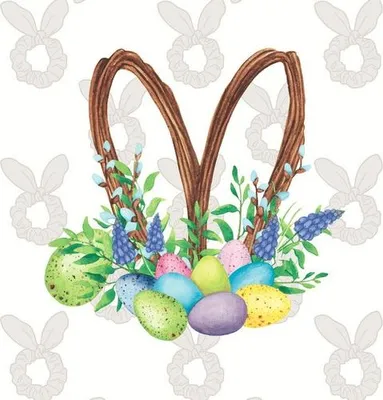 Produktbild von 20 Servietten Hoppy Eggs - Hasenohren in Ostereier 33x33cm