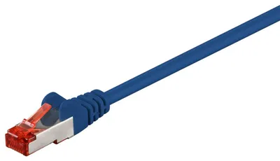 Immagine prodotto di Goobay 68266 Cavo patch CAT 6, S/FTP (PiMF), blu, 0,5 m - LSZH senza alogeni, rame