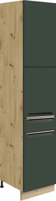 Produktbild von GLAMOUR GREEN 19D – Küchenhochschrank 40 cm mit Schublade, Dunkelgrün matt