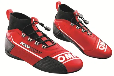 Zdjęcie produktu dla Super Oferta: Buty kartingowe OMP KS-2F, czerwone, rozmiar 42, skóra ekologiczna