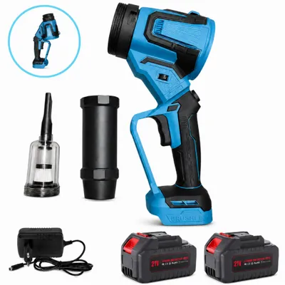Produktbild von 2-in-1 Akku-Laubbläser und Sauger, 350 W, 6,86 m³/min Luftvolumen, 7-stufig regelbar, drehbarer Gerätekopf, mit 2 x 4,0-Ah-Akkus und Ladegerät