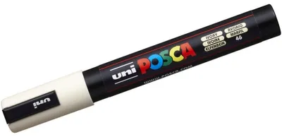 Produktbild von POSCA uni PC-5M, 1 Stück(e), Elfenbein, Rundspitze, Schwarz, Elfenbein, Medium, 1,8 mm