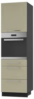 Produktbild von Backofenschrank Kvantum Q-D14/RU/3A Vollauszug 60cm Korpus- & Frontfarbe wählbar,vanille matt,schwarz