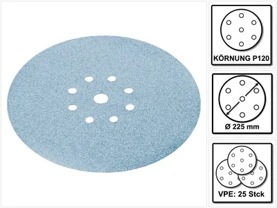 Image de Festool STF D225/8 Disques à poncer grenat 225 mm PLANEX P120 GR / 25 pièces ( 499638 )