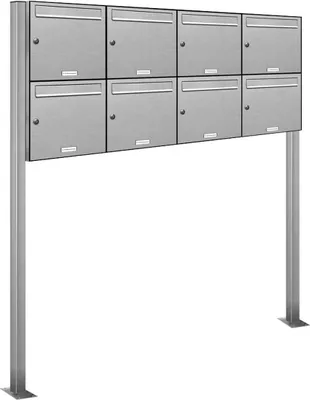 Produktbild von 8er Edelstahl Standbriefkasten Anlage Freistehend