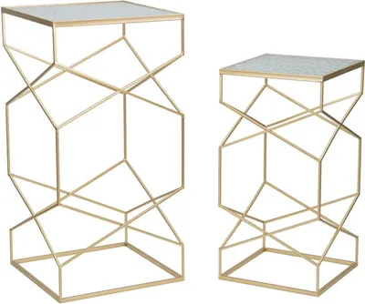 Produktbild von Dmoras Couchtisch Bibbiena 50x50x100 cm Gold Zeitungsständer