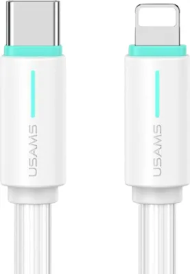 Produktbild von USAMS USB-C-auf-Lightning-Kabel 1 m Schnellladung Weiß