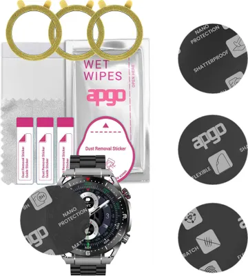 Produktbild von apgo 3 Stück Schutzglas, Matt, kompatibel mit Maxcom Ecowatch1 Smartwatch, Hybrid 8H, Ersatz für Hartglas, Displayschutzglas, Bildschirmschutz, Displayschutz, kratzfest