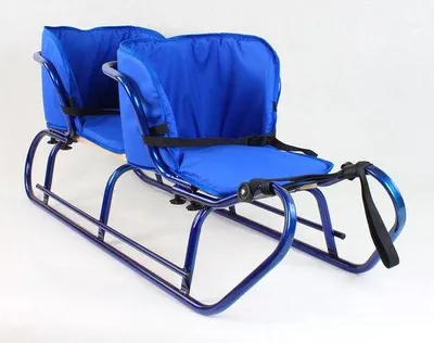 Produktbild von 2-in-1 Duo-Schlitten mit Rückenlehnen und Matratzen, Metall, Fußstützen, komfortabel