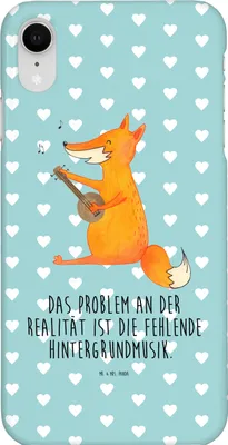 Produktbild von Mr. & Mrs. Panda Iphone XR Handyhülle Fuchs Gitarre - Türkis Pastell - Geschenk, Singen, Lagerfeuer, Musik, Trällern, Handy Case, Premium Kunststoff, Spruch