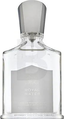 A clear glass bottle of Creed Royal Water Eau de Parfum with a silver cap, set against a white background.