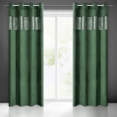 Produktbild von Vorhang MARGOT dunkelgrün 140x250 cm  Ösen Ösenvorhang