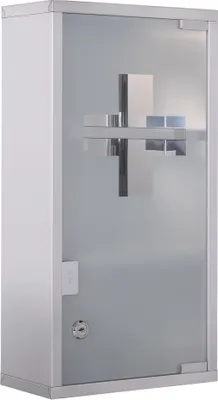 Obrázek produktu pro Fortuna Lai Lékárnička Lékárnička Lékárnička 3 přihrádky Domácí lékárnička Nerezová ocel 25 x 12 x 48 cm
