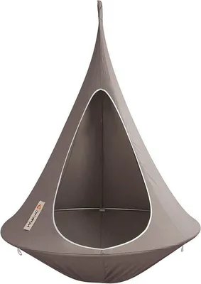 Produktbild von Bequeme Bambus-Cocoon-Hängestuhl taupe für den Garten