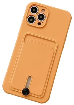 Produktbild von Hülle für iPhone 15 Pro Silikon-Kartenhalterschutz in Orange