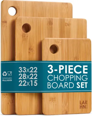 Produktbild von Schneidebrett-Set 3-teilig, 1,5 cm dick, Holz Schneidebretter, für Küche