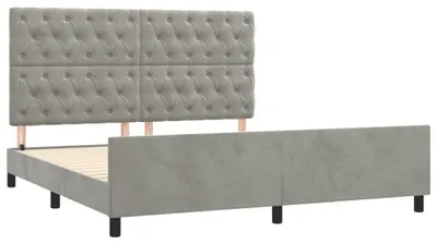 Imagen del producto de Estructura de cama sin colchón terciopelo gris claro 160x200 cm