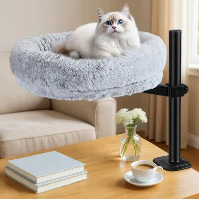 Katzenbett für Schreibtisch, 360° drehbar, höhenverstellbar