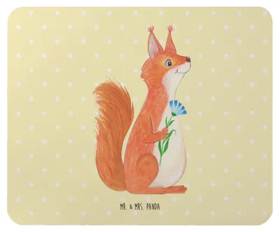 Produktbild von Mr. & Mrs. Panda Mauspad Eichhörnchen Blume - Gelb Pastell - Geschenk, Mousepad, Spaß, Eichhorn, Lustige Sprüche, Lachen, pc, mausunterlage, Motivation, Mouse Pad
