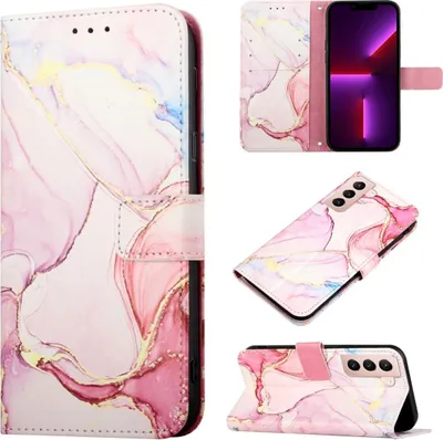 Produktbild von König Design Hülle kompatibel mit Samsung Galaxy S21 Plus Kunstleder Handyhülle - Handy Case Rosengold
