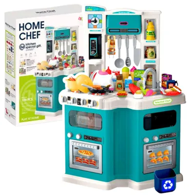 Produktbild von Große Kinderküche, Heimkoch-Kochgeräusche, Zubehör, 109-tlg.