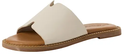 Produktbild von Tamaris Damen Pantolette aus Leder mit breitem Riemen TOUCHit Fußbett 1-27135-42, Größe:38 EU, Farbe:Beige