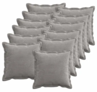 Zdjęcie produktu dla Pokrowce na poduszki vidaXL, 12 sztuk, kolekcja HOUTEN, jasnoszary, 50 x 50 cm, materiał: cord