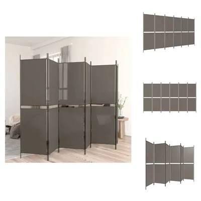 Zdjęcie produktu dla vidaXL 6-częściowy parawan antracyt 300x180 cm tkanina - przegroda do pokoju