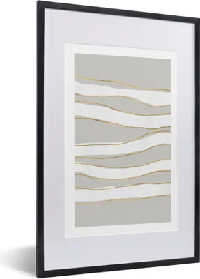 Produktbild von MuchoWow® Gerahmtes Poster Linie - Abstrakt - Muster 40x60 cm - Poster mit Schwarzem Bilderrahmen Wandposter Rahmen Foto Bilder - Poster in Rahmen