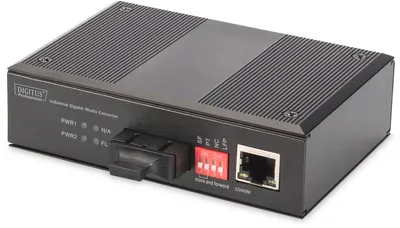 Produktbild von Digitus Industrieller Gigabit Medienkonverter RJ45, SC 0,5km, 1000 Mbit/s, 10Base-T, 100Base-TX, 1000Base-TX, 1000Base-SX, Gigabit Ethernet, 10,100,1000 Mbit/s, 100BASE-TX, 1000BASE-TX