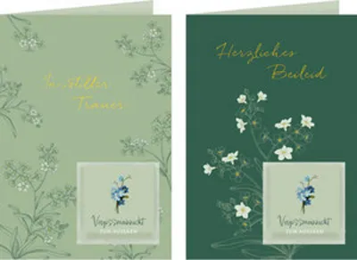 Produktbild von Trauerkarte m.Blumensamen "st.Trauer/Herz.Beileid", sort.