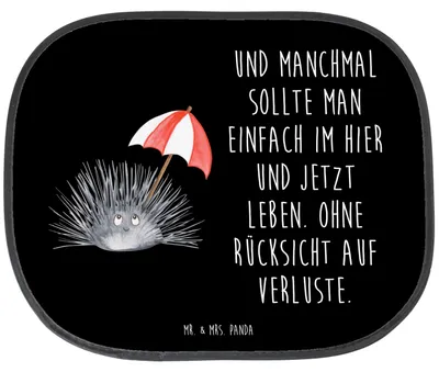 Produktbild von Mr. & Mrs. Panda Sonnenschutz für Auto Seeigel - Schwarz - Geschenk, Achtsamkeit, Autoscheiben, Lebe, Selbstliebe, Hitzeschutz, Autosonnenschutz, Meer, autofenster, Leben