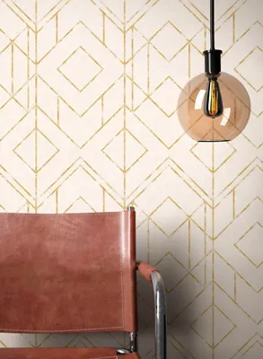 Produktbild von NEWROOM Tapete Beige Vliestapete Linien - Mustertapete Grafisch Gold  Grafisch Muster Grafiktapete Geometrisch