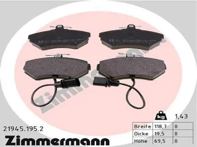 Produktbild von Zimmermann Bremsbeläge vorne für Audi A4 Seat Exeo + ST VW Passat 3B2 3B5