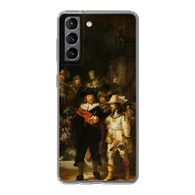Produktbild von MuchoWow® Handyhülle Schutzhülle Hülle für Samsung Galaxy S21 Die Nachtwache - Gemälde von Rembrandt van Rijn Silikon Softcase Handy Hülle - Softcase