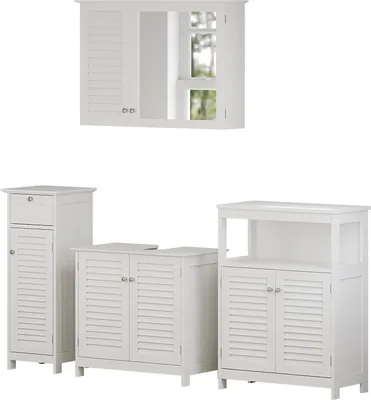 Imagen del producto de Conjunto de muebles de baño Vicco Riad Blanco 4 piezas, Model 40470
