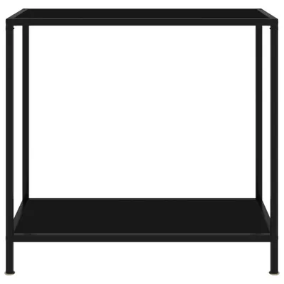 Zdjęcie produktu dla vidaXL Stolik konsola czarny 80x35x75 cm szkło hartowane