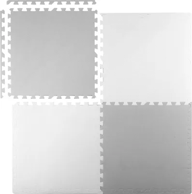 Immagine prodotto di Grande tappeto in schiuma, puzzle Ricokids 60x60cm 4 pezzi bianco e grigio