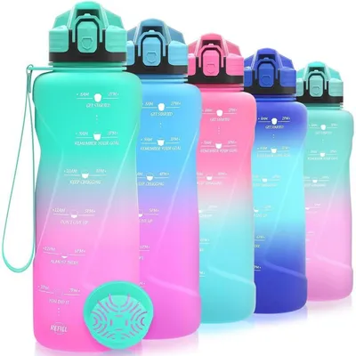 Produktbild von Sport Trinkflasche 1500 ml Tritan BPA-frei Auslaufsicher mit Zeitmarkierung