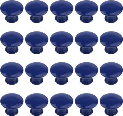 Produktbild von 20er-Packung 30 mm marineblaue runde Schrankknöpfe, Küchenschrankknöpfe, Kommodenknöpfe, Schubladenknöpfe, Schrankbeschläge mit Schrauben für Kommoden, Schubladen, Schränke und Kleiderschränke
