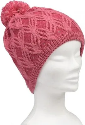 Produktbild von Kinder Wintermütze mit Glitzersteinchen - Fuchsia - 53-55 cm