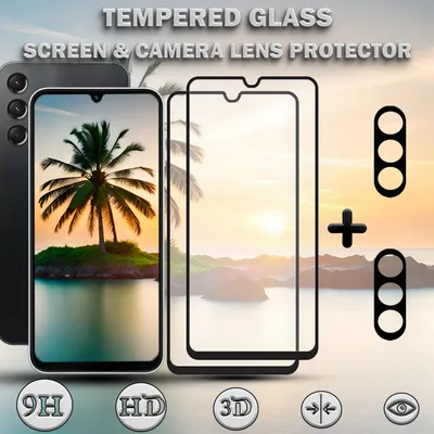 Produktbild von 2-Pack SAMSUNG A24 5G Displayschutzfolie und 2-Pack Objektivschutz aus 9H gehärtetem Glas