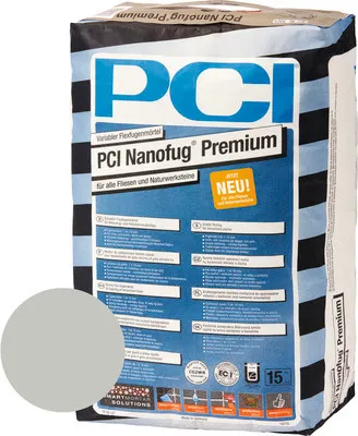 Produktbild von PCI Nanofug® Premium Variabler Flexfugenmörtel für alle Fliesen und Natursteine hellgrau 15 kg
