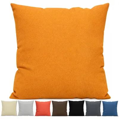 Produktbild von Textom Kissenbezug 40x40 cm 100% Baumwolle Dekokissen Bezug mit Reißverschluss senfgelb