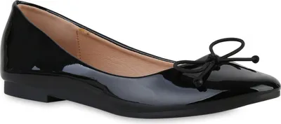 Produktbild von VAN HILL Damen Klassische Ballerinas Flache Schleifen Schuhe 841553, Farbe: Schwarz, Größe: 37