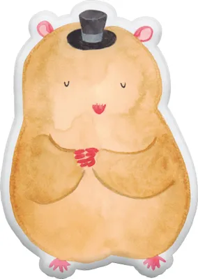 Produktbild von Mr. & Mrs. Panda Dekokissen Hamster Hut 70 cm - Weiß - Geschenk, Lustige Sprüche, Magier, Zauberer, Zylinder, Stofftier, Zierkissen, Plüschtier, Kuschelkissen