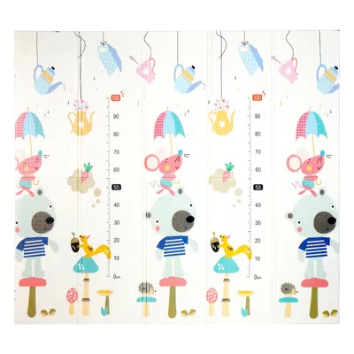 Produktbild von CCLIFE Baby Spielmatte Krabbelmatte 196 x 176 x 1 cm faltbar rutschfest Meereswelt Pilzland
