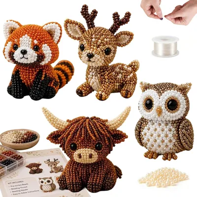 3D-Perlen-Bastelset Tiere, DIY-Kreativset für Erwachsene