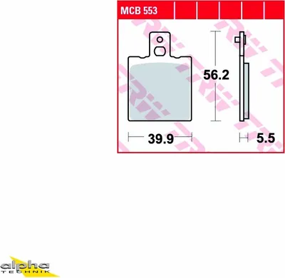 Produktbild von TRW Bremsbelagsatz MCB553 TZR125 50 GXE