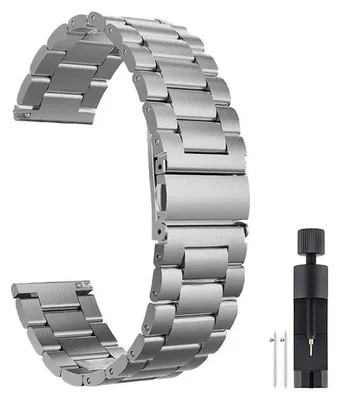 Image de Bracelet pour Watch 5 Active - Bracelet de montre - Acier inoxydable - Boucle déployante - Unie - Couleur titane